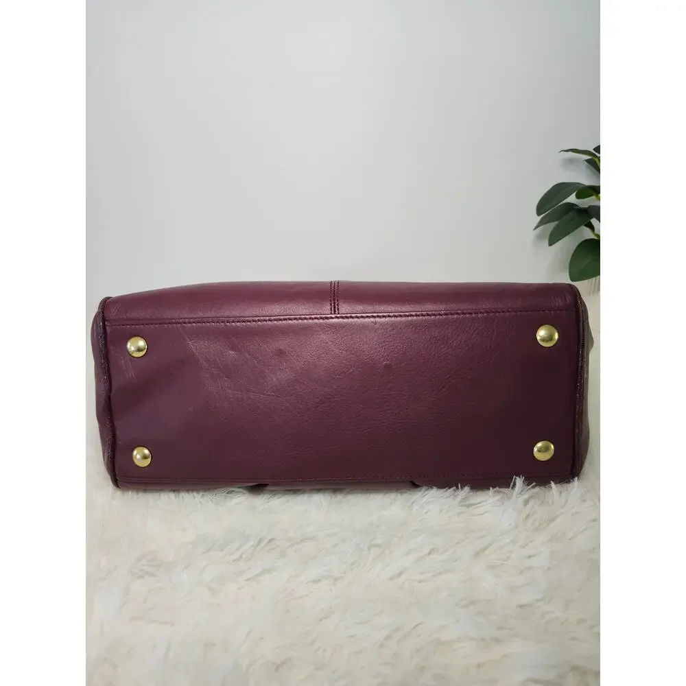 Coach Satchel Crossbody Burgundy Leather Classic F25296